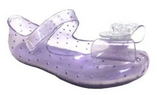 Wonder Nation Toddler Girls Mary Jane Jelly Shoes Size 8 Purple W Bow 