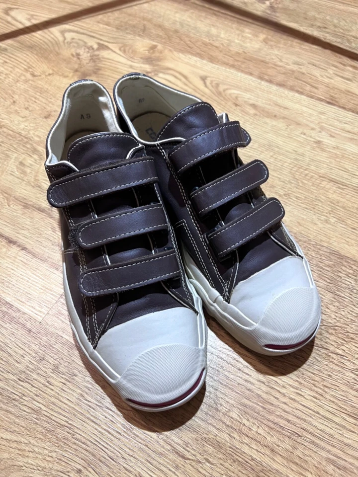 RARE DS! Vintage 90s Converse Jack Purcell Strap Sneakers Hook And Loop Men US9 - Image 3 of 4