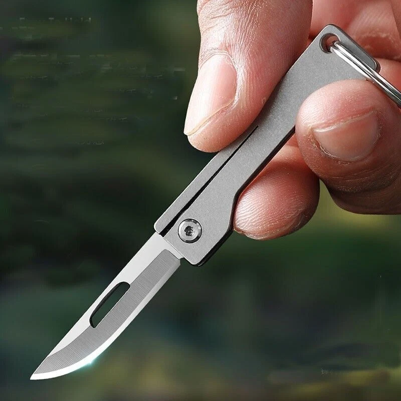 Porte-clés mousqueton EDC en alliage de titane, avec