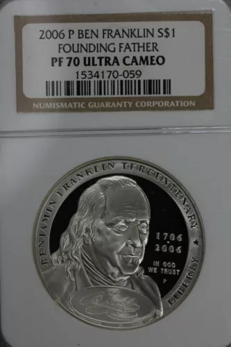 2006 P Ben Franklin S$1 Founding Father  PF 70 Ultra Cameo NGC