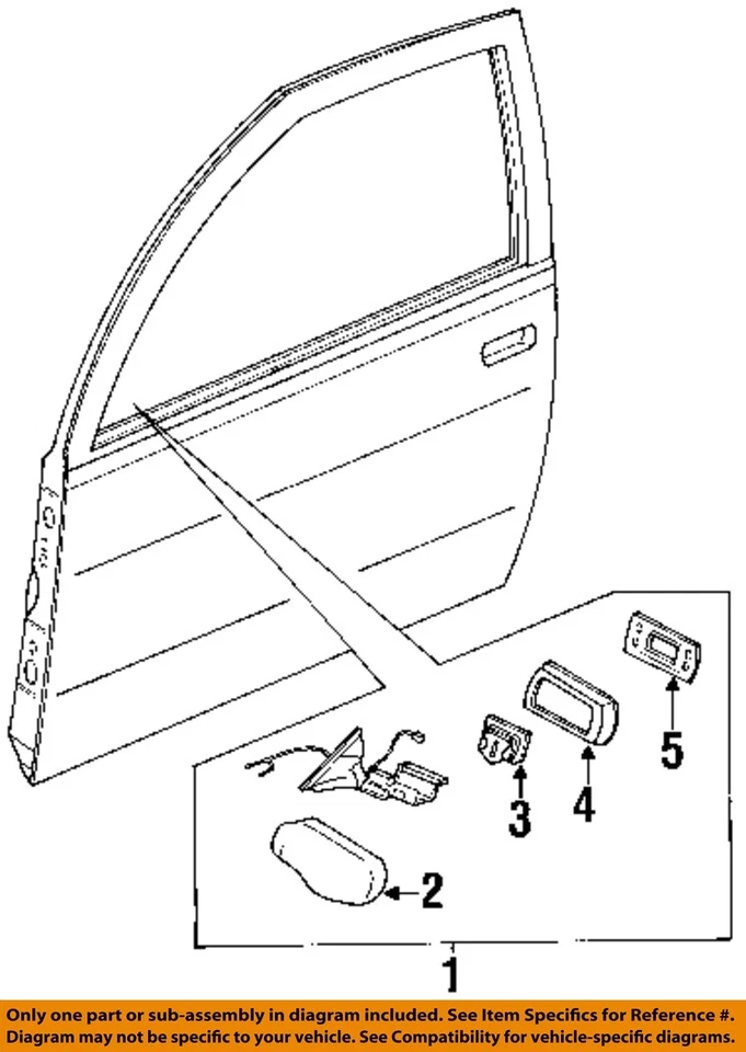 Espejo retrovisor lateral izquierdo plateado Nissan 300ZX 1991 1994 OEM revestimiento transparente pelado Foto 3 de 4
