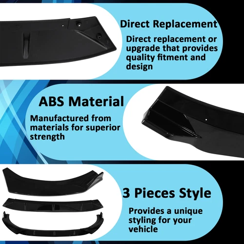 For KIA K5 GT EX LX 2021-2025 Front Lip Splitter Spoiler Body Kits Glossy Black - Picture 2 of 15