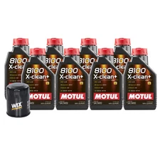 8L Motul 8100 X-CLEAN + 5W30 Wix Filter Motor Oil Change Kit API SN/CF