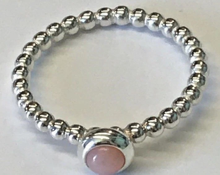 PANDORA | ANILLO CABUJÓN ÓPALO ROSA ✪NUEVO✪ 190610POP RARO PLATA ESTERLINA RETIRADA Foto 4 de 4