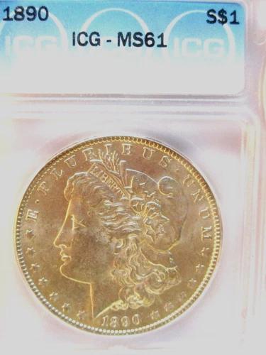 1890 MORGAN SILVER DOLLAR ICG MS61