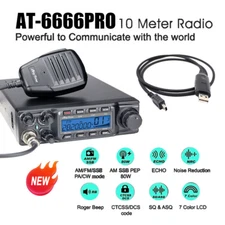 Anytone AT-6666Pro 80W High Power 10 Meter Radio CW/AM/FM/USB /LSB/PA Mode Radio