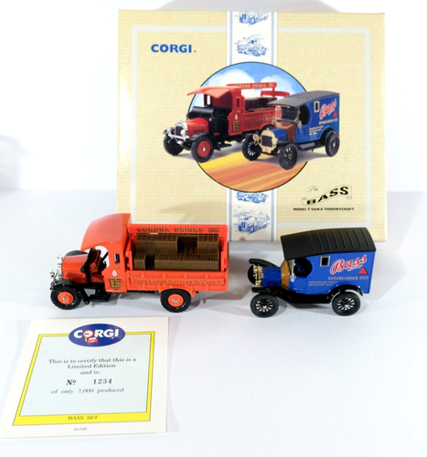 Corgi 97751 Model T Van & Thornycroft Truck BASS & Corona | Diecast Gift Set