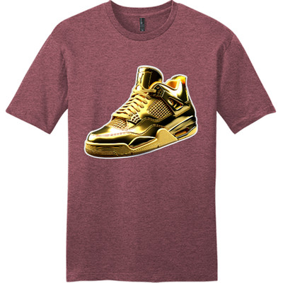 Neu Art Society Sneakerhead AJ4 Solid Gold Heather Kardinal T-Shirt SM-4XLARGE