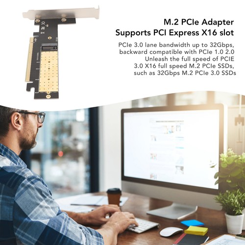 M.2 NVMe To PCIe 3.0 X16 Adapter Up To 32Gbps NVME SSD To PCIe Expansion Car NEW - Afbeelding 3 van 12