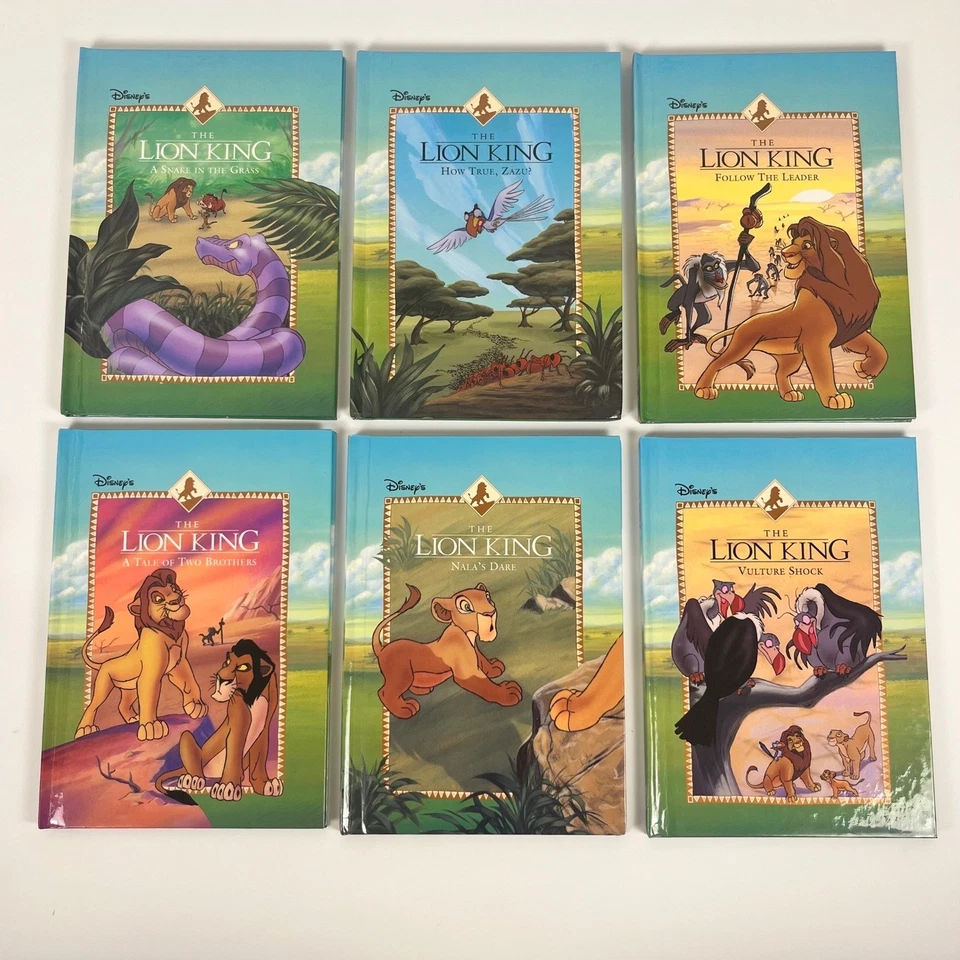Disney El Rey León Seis Nuevas Aventuras Juego de Libros Grolier 1994 Raro Foto 4 de 4