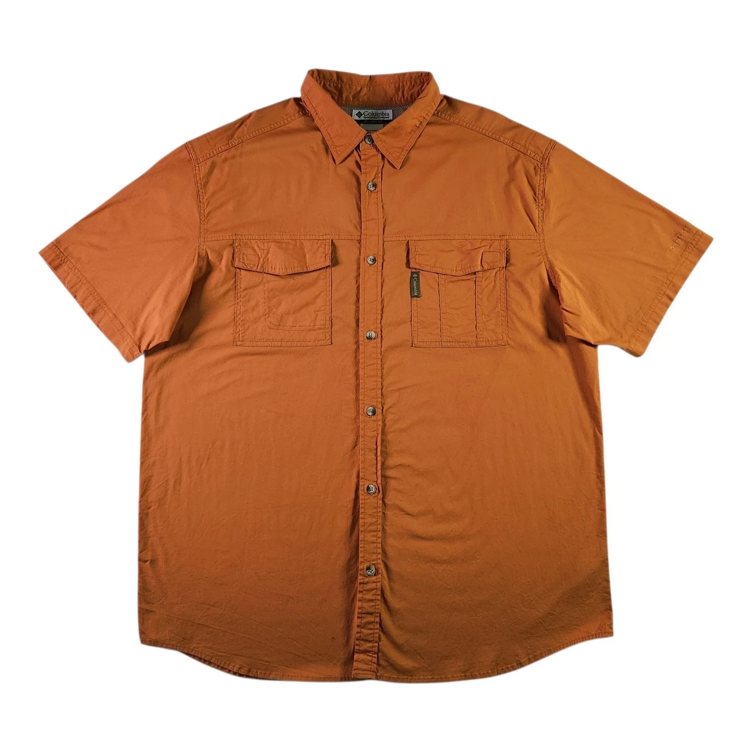 Vintage Y2K Columbia Omni-Shade Utility Shirt XL Orange Fishing Vented Gorpcore