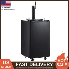 97 L Single Faucet Draft Beer Dispenser, Stainless Keg Refrigerator With Shelves