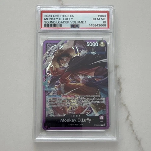 Bandai 2024 One Piece CCG Monkey D. Luffy Leader Foil OP05-060 PSA 10
