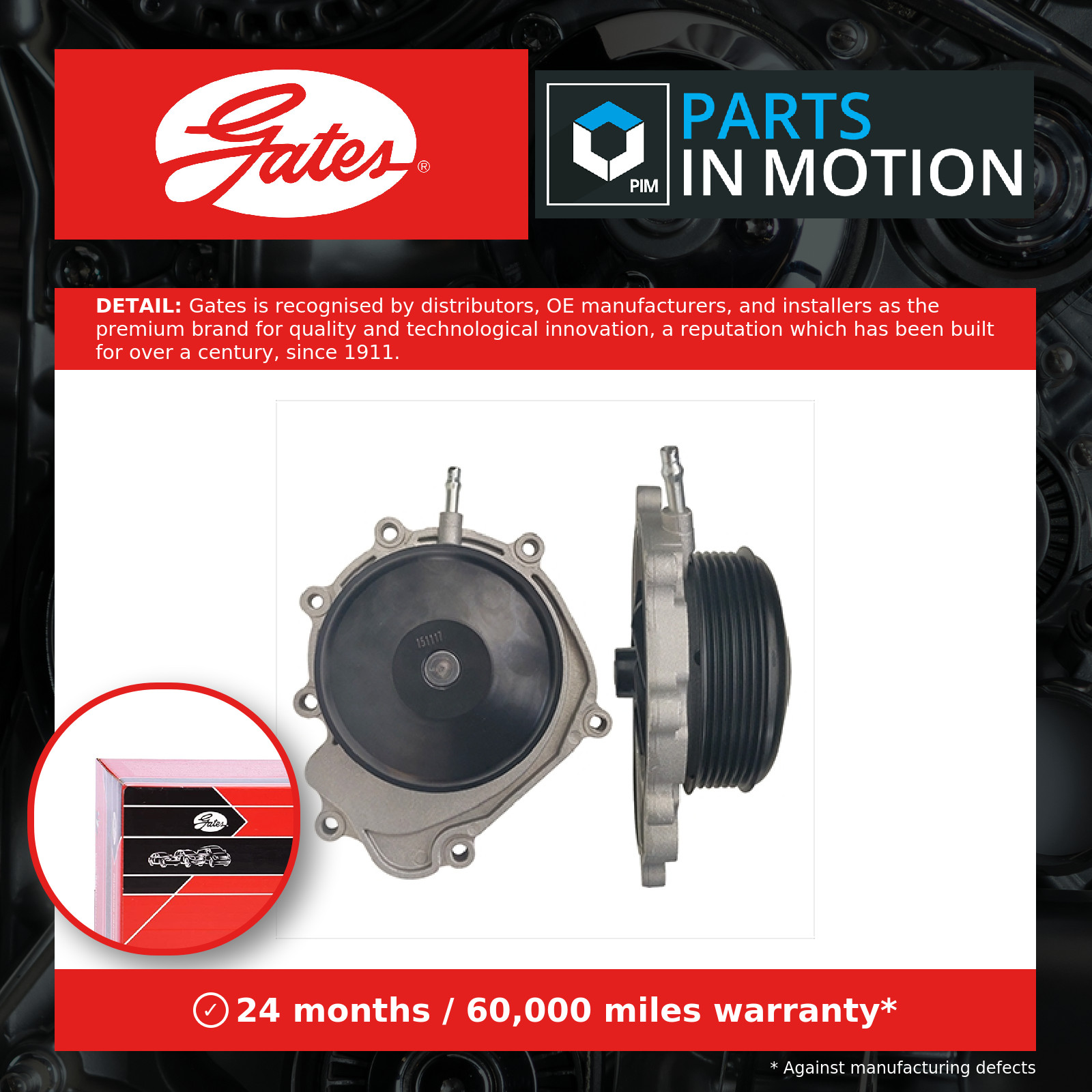 Water Pump WP0179 Gates Coolant 6512000100 6512000300 6512000200 651200030080 - Image 14