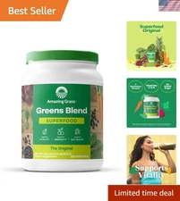 Organic Super Greens Powder with Spirulina & Digestive Enzymes - 100 Servings
