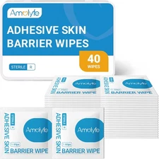 Skin Barrier Wipes - 40-Count Protective Prep in Premium Hinged... 