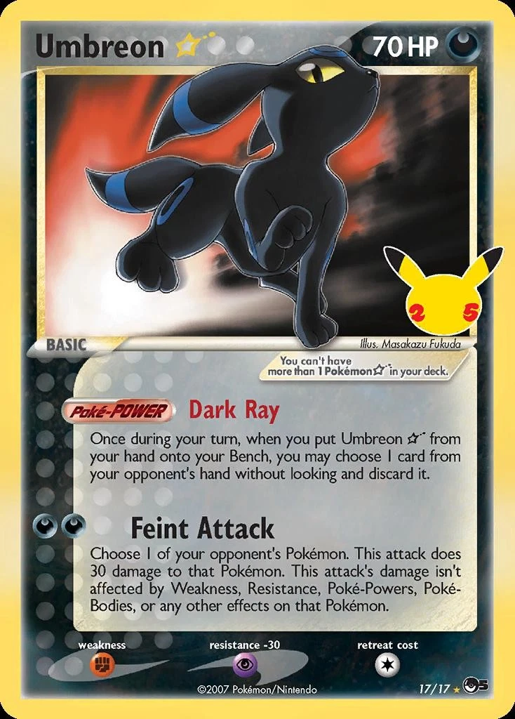 25+ Umbreon Star 17/17 Celebrations: Classic Collection for sale