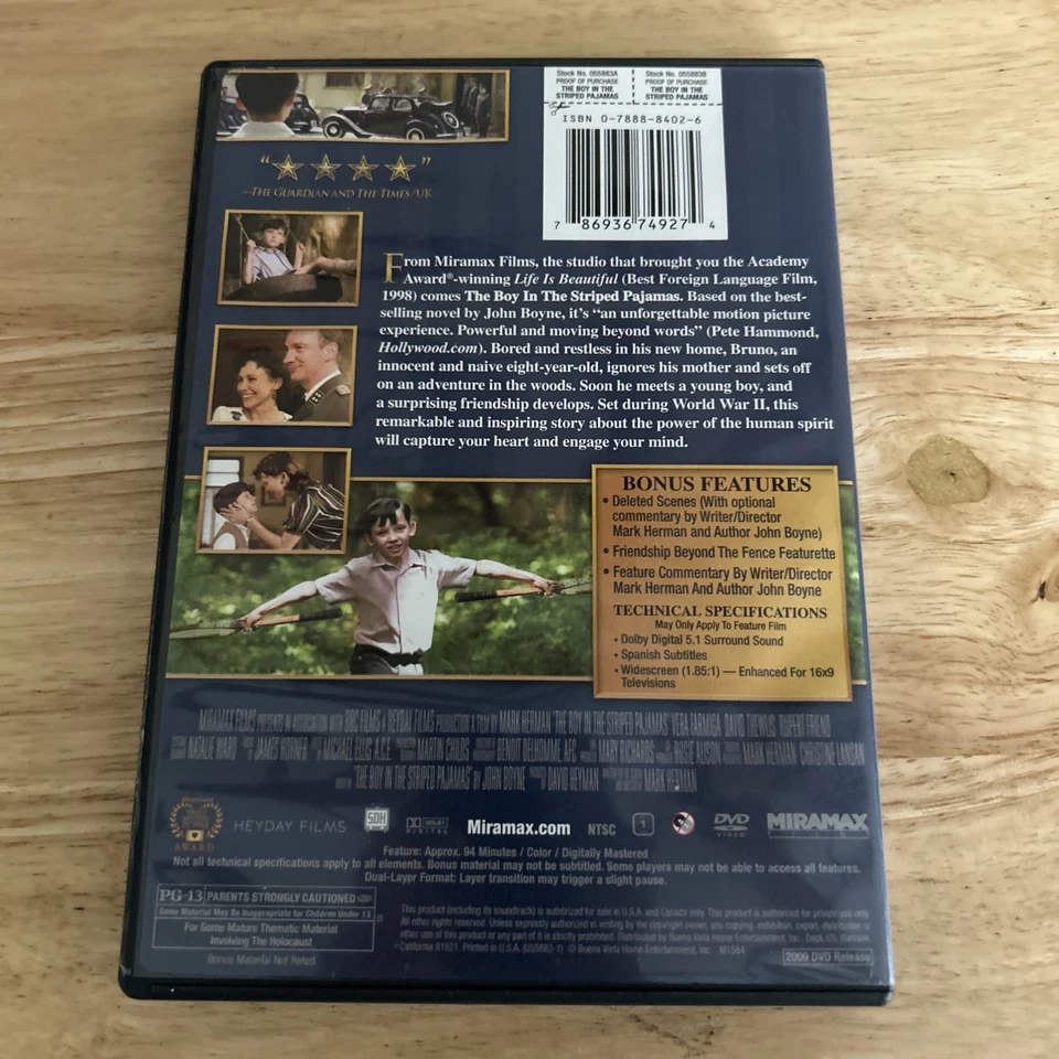 The Boy in Striped Pajamas (2008, DVD) Miramax Films Studios - Image 2 of 4