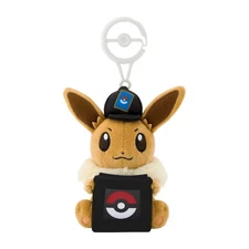 Pokemon Center Original Keychain Eevee Coin Holder Mascot Plush with Carabiner