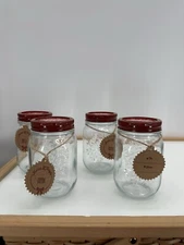 NEW WINTER WONDER LANE Embossed Snowflake Treat Jars (4) With Lids