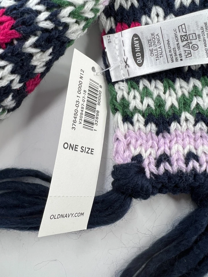 Old Navy Scarf Womens Fair Isle Fringe Trimmed 70"x 10" Ski Nordic Outdoor - Image 4 of 4