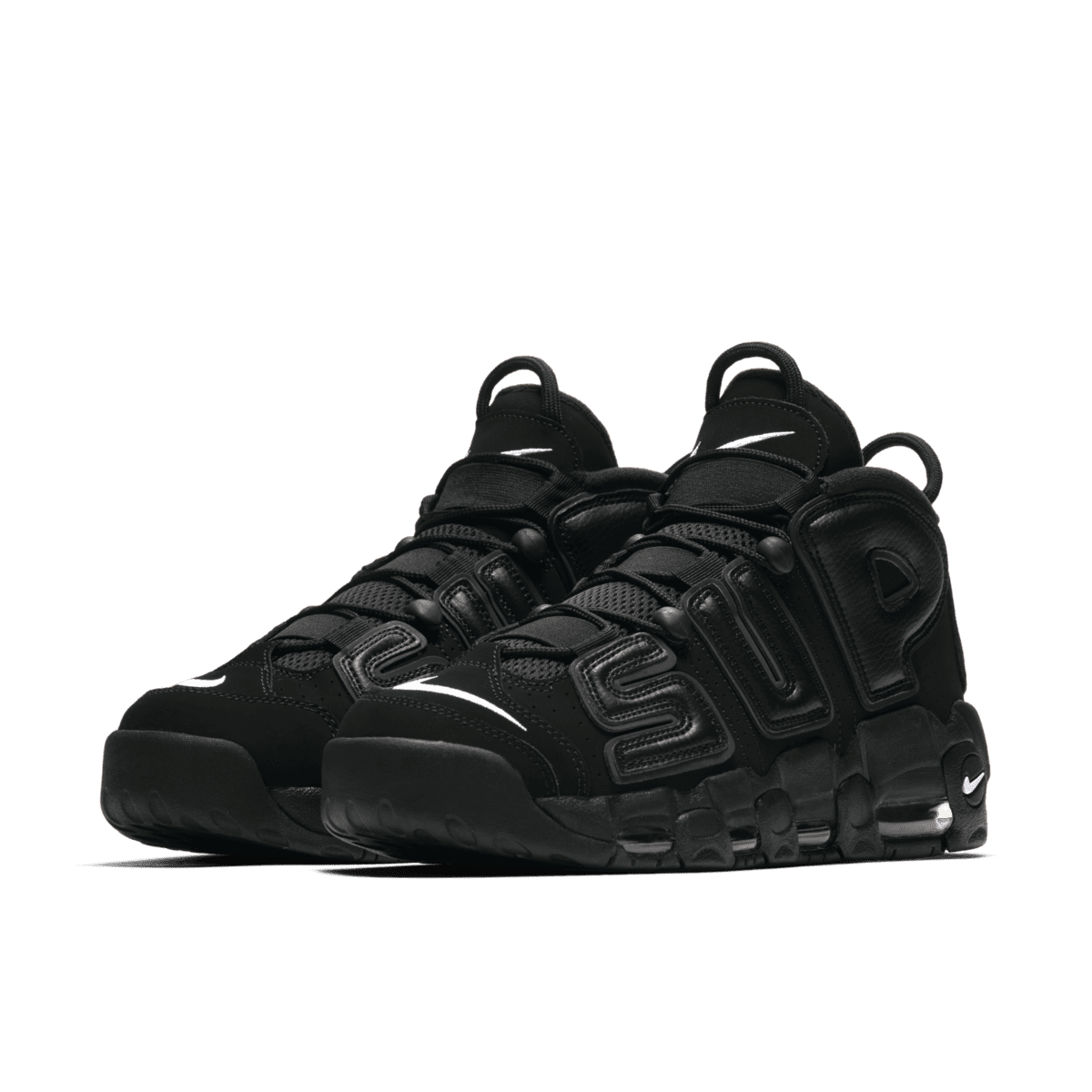 Size 9.5 - Nike Supreme x Air More Uptempo Black for sale online 