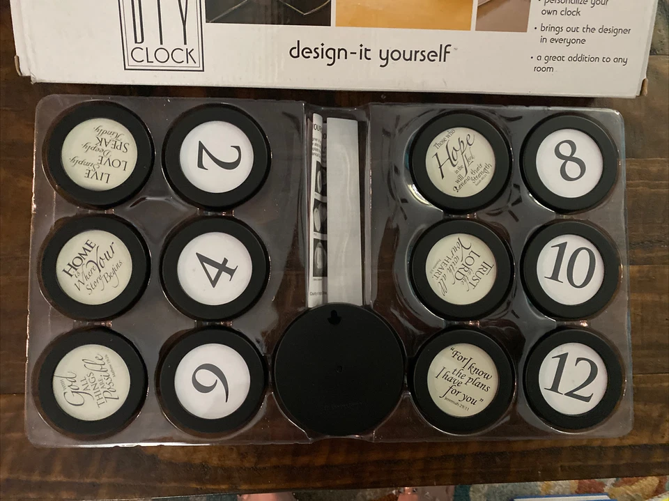 Hágalo Usted Mismo Reloj Negro Diseño Personalizar Cada Hora Único NUEVO Foto 3 de 4