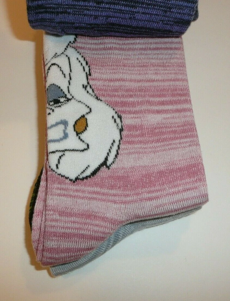 Disney Villains Crew Socks 4 Pairs Ursula Cruella Maleficent Evil Queen Lacy Top - Image 2 of 4