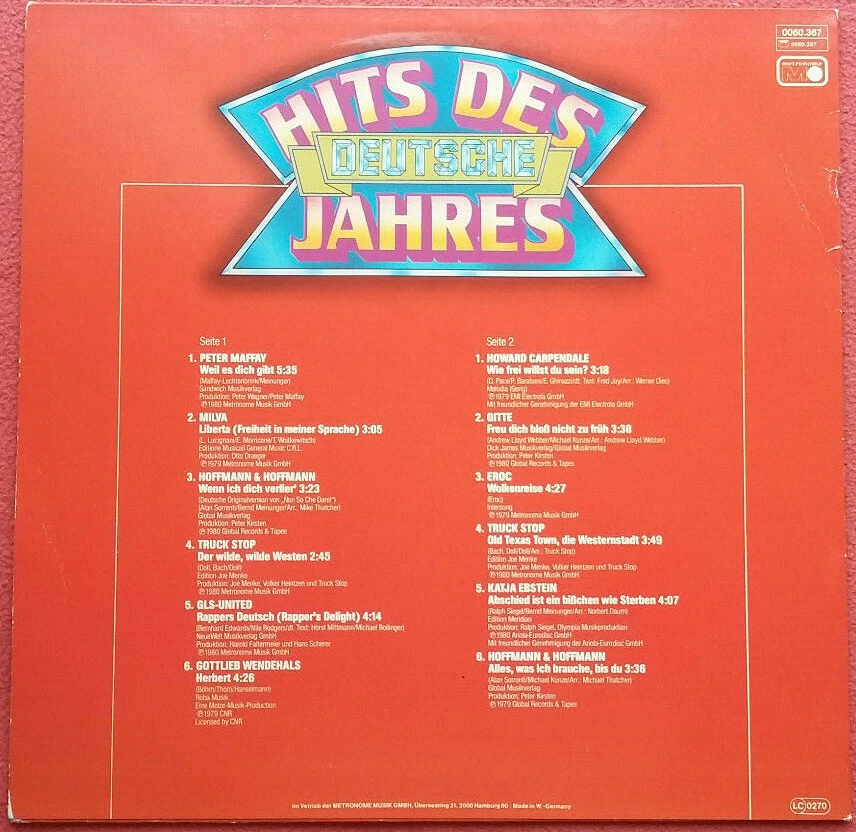 Deutsche Hits Des Jahres LP Vinyl Peter Maffay / Milva / Gitte / Truck Stop uvm - Bild 2 von 2