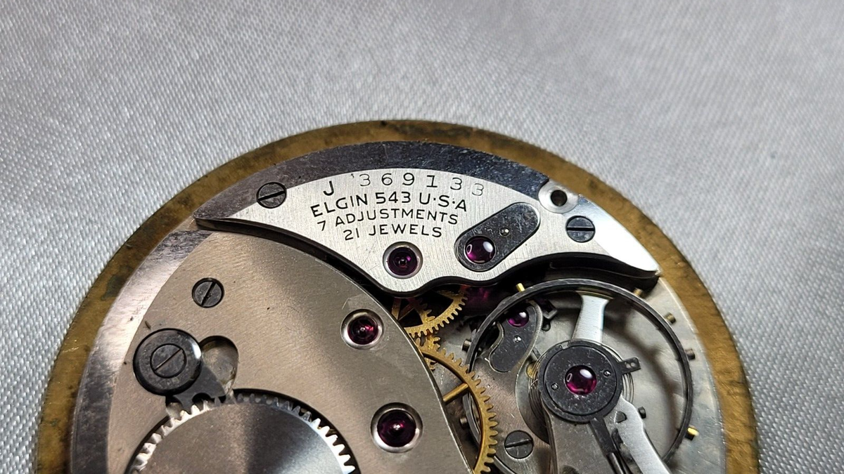 Vintage Lord Elgin Grade 543 Pocket Watch 10s 21j w/ Chain 14K