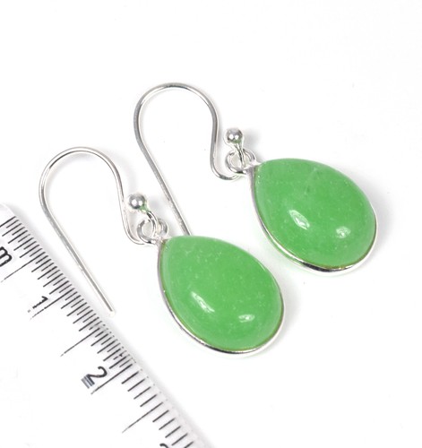 925 Solid Sterling Silver Green Onyx,Garnet Multi Stone Hook Earring Ji760 - Picture 32 of 81
