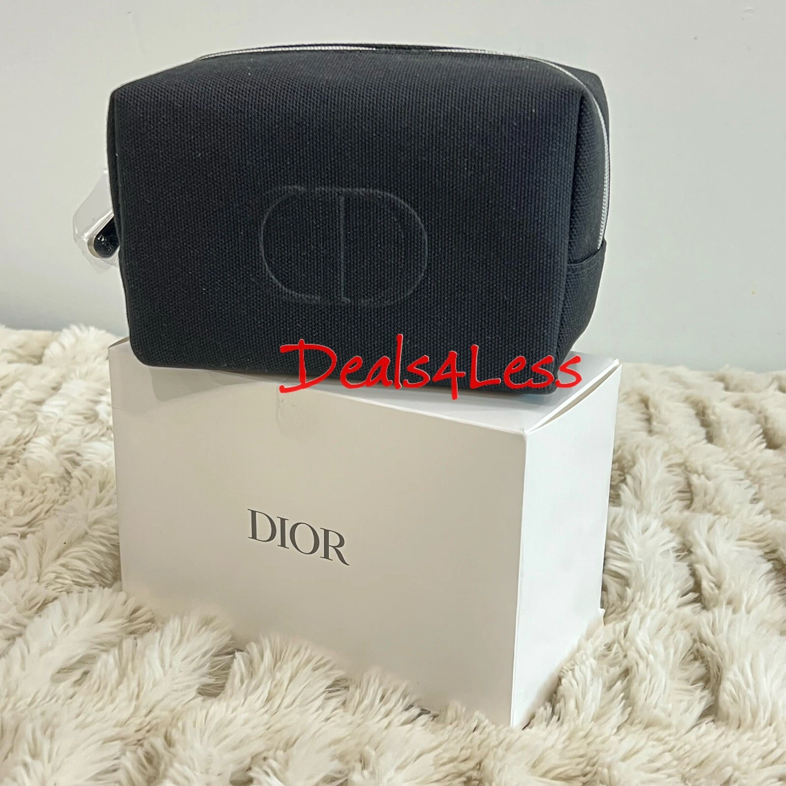 SAC POCHETTE DIOR CD LOGO ZIP MAQUILLAGE TOILETTE ÉTUI DOUBLE KIT ORGANISATEUR NEUF