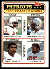 1981 Topps Vagas Ferguson/Stanley Morgan/Raymond Clayborn/Julius Adams New