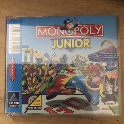 Monopoly Junior (PC) - seltene Tesco Osteraktion - 2000 sehr guter Zustand - Hülle, Disc, Buch
