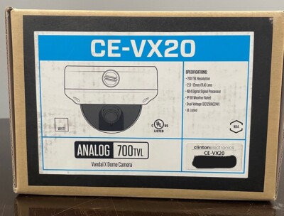 Clinton Electronics CE VX20 Vandal Dome Analog Surveillance Camera