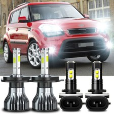 Para Kia Soul 2010-2011 Faro LED Luz Alta Baja + Luz Antiniebla Combo Bombillas Blancas