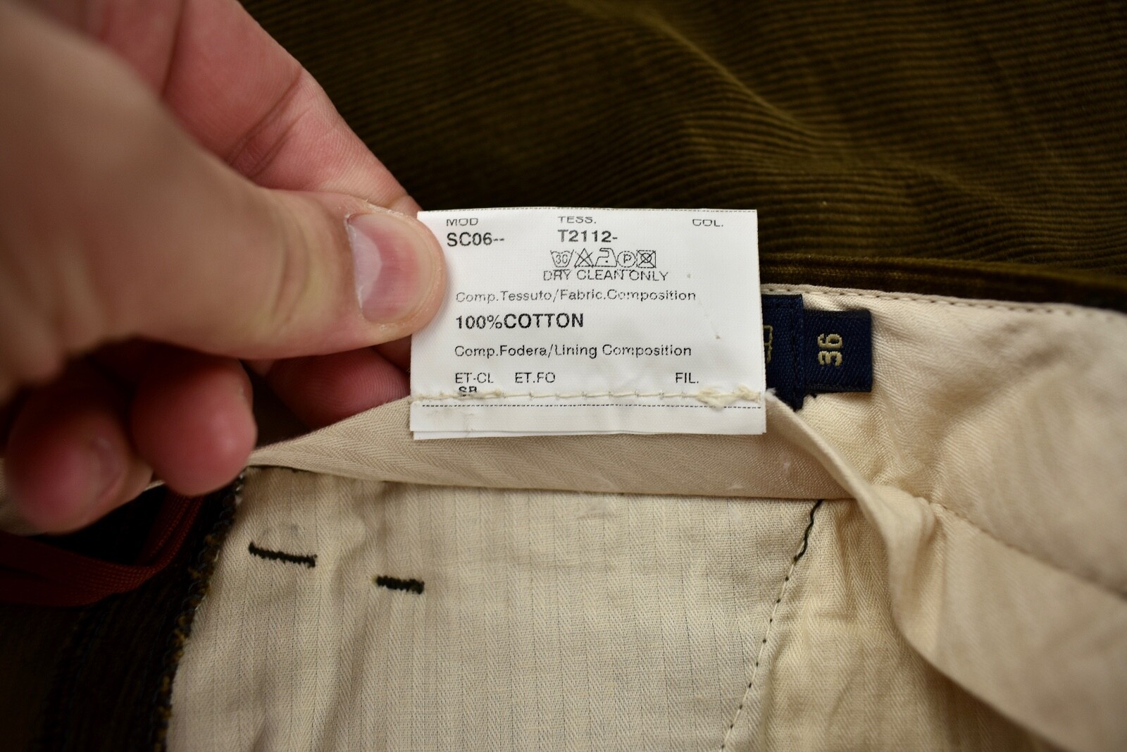 Scott Barber Solid Brown 100% Cotton Corduroy Fla… - image 8