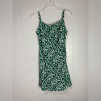 Princess Polly XX green white lily pad floral print sleeveless mini dress  US 2 | eBay