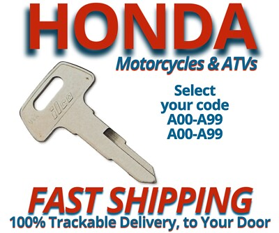 #ad Honda Motorcycle ATV Keys Replacement Key Cut to Code A00 A99 B00 B99 All Metal $10.45