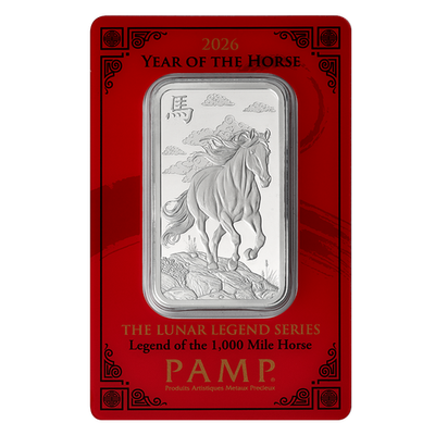 #ad Pamp Year of the Horse Lunar Legends Bar 1 oz .999 fine silver in Assay 2026 $185.00