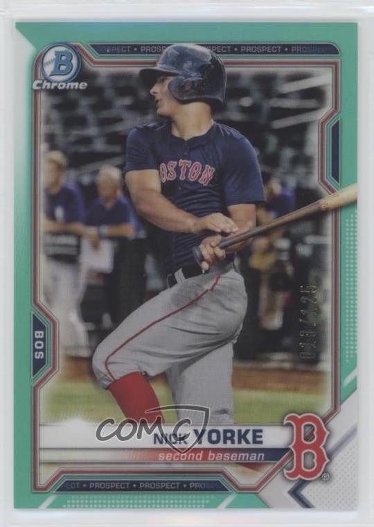 2021 Bowman Chrome Prospects Aqua Refractor 13/125 Nick Yorke #BCP-243 09jp