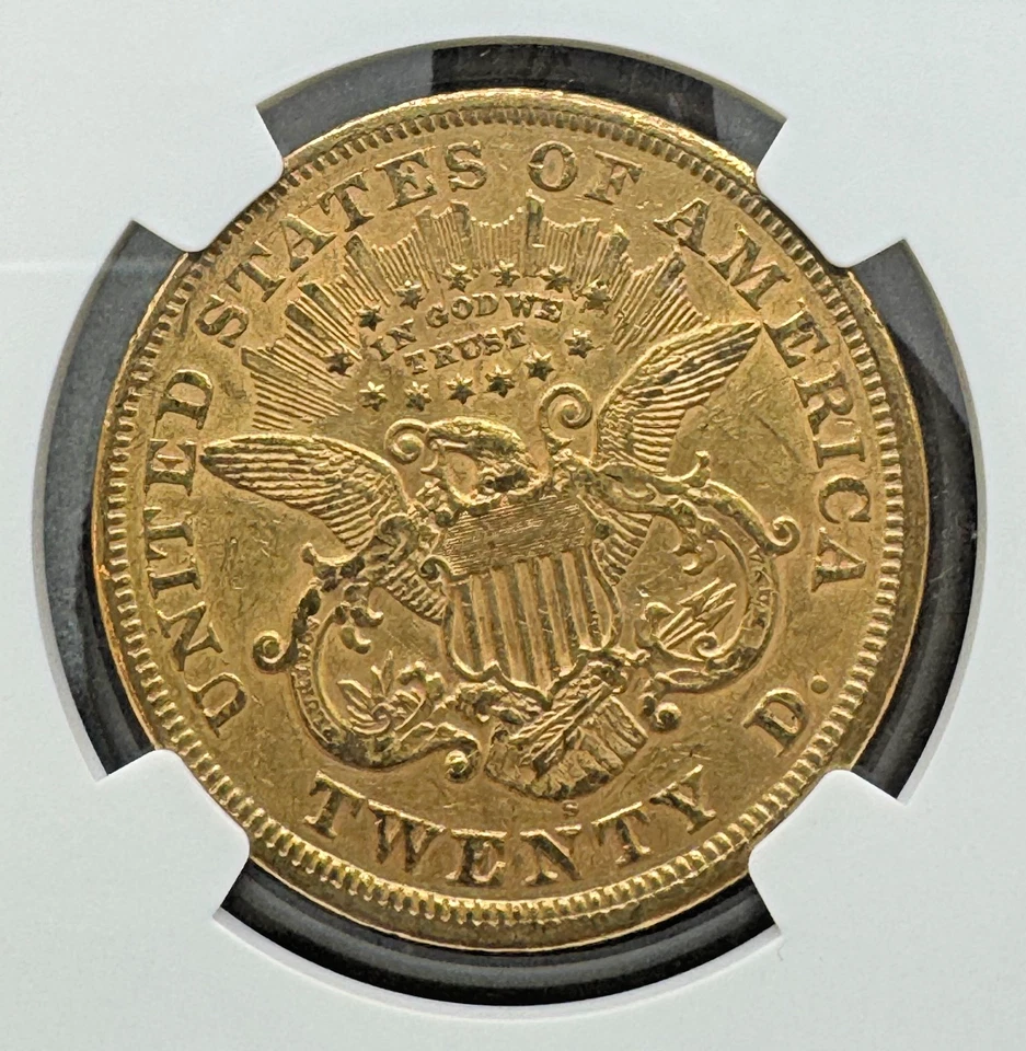 1868-S $20 LIBERTY GOLD DOUBLE EAGLE NGC AU53 11XFGC25 - Image 4 of 4
