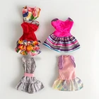 Barbie Mattel Doll Dresses Clothing Lot  Vintage Multicolor Branded Logo 4 Piece