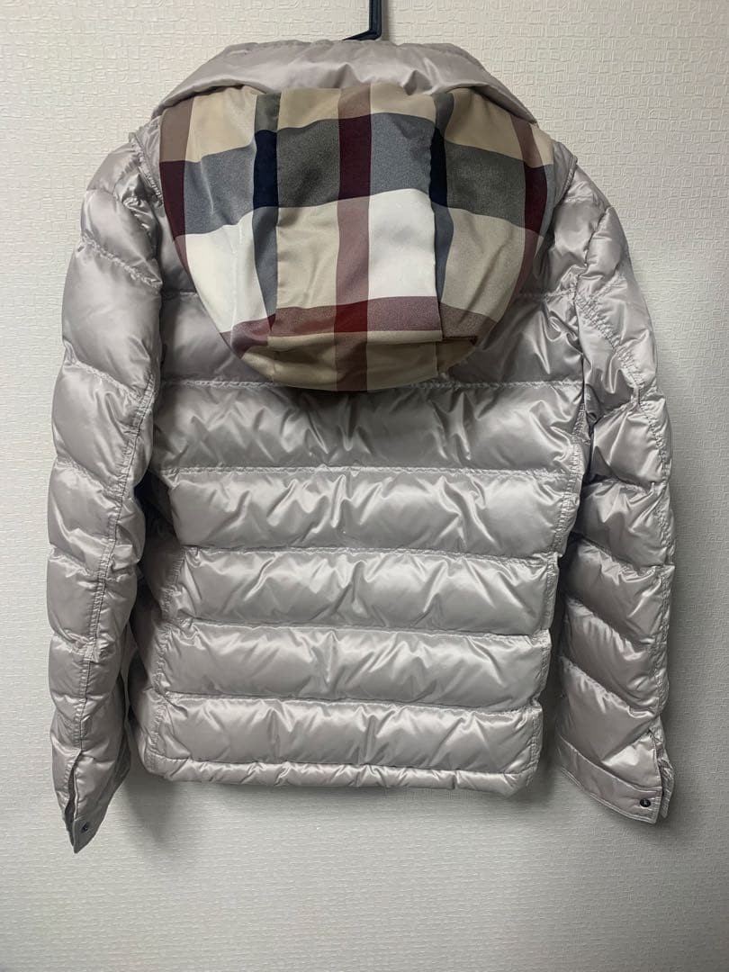 BLACK LABEL down jacket M silver checkered hood - image 3