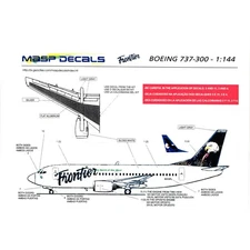 MASP Decals EAGLE Frontier Boeing 737-300 1:144 Scale Model Airplane Decal Sheet