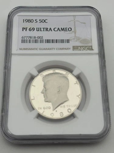 1980-S 50C PF69 Ultra Cameo Proof Kennedy Half Dollar NGC - PR 69 (PF 69) DCAM