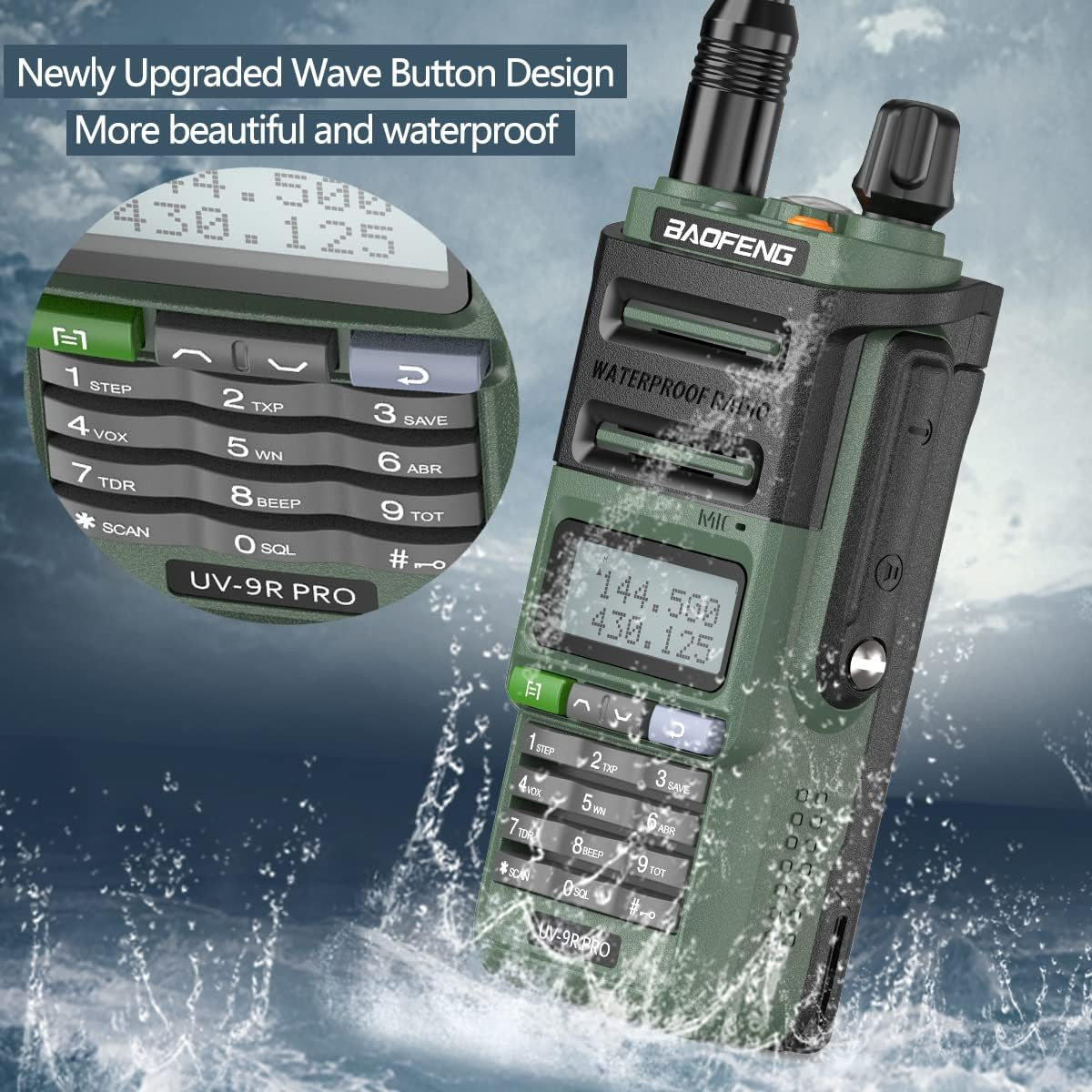 Ham Radio  UV-9R Pro 8W Long Range VHF UHF Dual Band Tri- Power Waterproof Recha