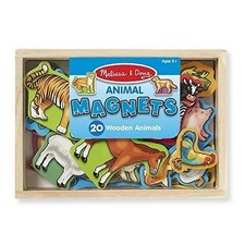 Melissa Doug 20 Wooden Animal Magnets in a Box NEW FREE SHIPPING