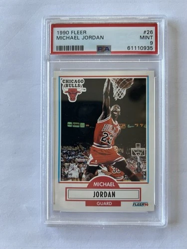 1990 Fleer Basketball Michael Jordan Card  Bulls  PSA 9 Mint