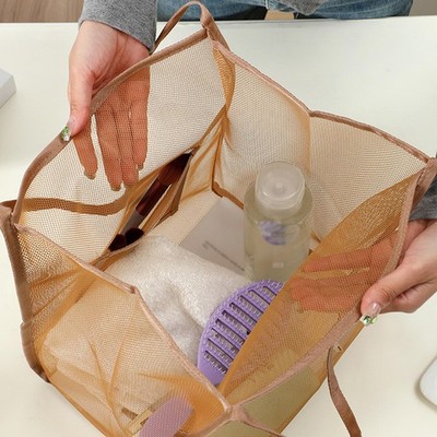 Mesh-Strandtasche, trendig, modisch, lässig, sanddicht für den Sommerurlaub